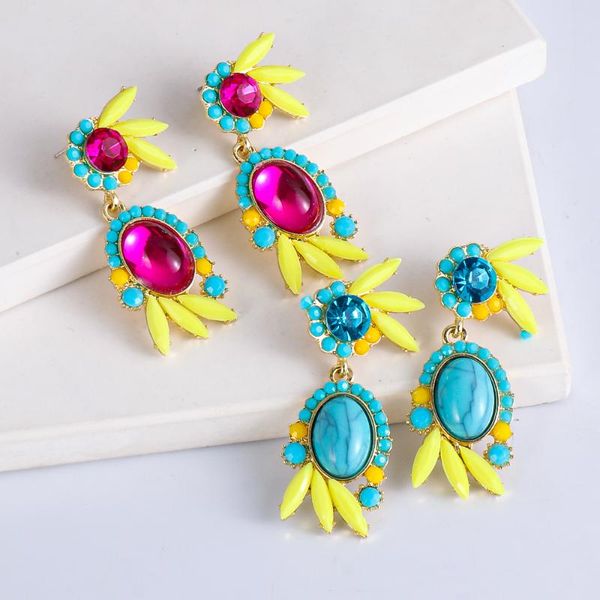 

dangle & chandelier colorful metal crystal drop earrings statement luxury ear ring for women fashion jewelry accessories wholesale, Silver