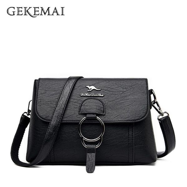 

evening bags letter design ladies shoulder leather messenger bag solid color multifunctional women travel bolsos