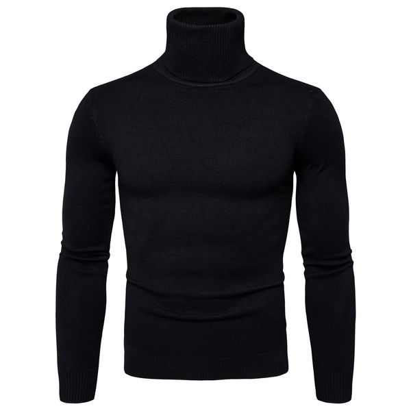 

men's sweaters winter high neck thick warm male sweater, White;black