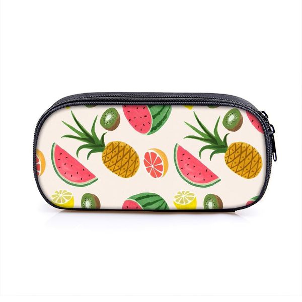 

wallets fruit pineapple watermelon boys girls cartoon canvas pencil case bag school pouches children pen kids purse wallet, Red;black
