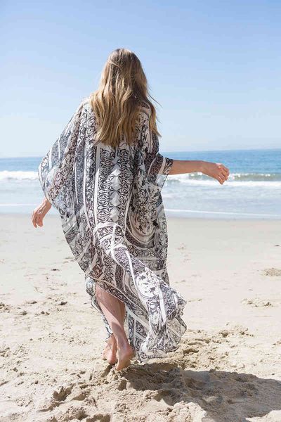 

casual dresses chiffon beach tunic swimwear summer print floral large size long v neck maxi pareos es bohemian sale 7mx0, Black;gray