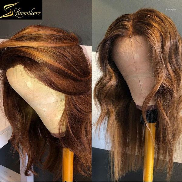 

highlight colored 27 honey blonde loose deep wave wigs for black women brazilian hd transparent lace frontal wig human hair 150%1, Black;brown