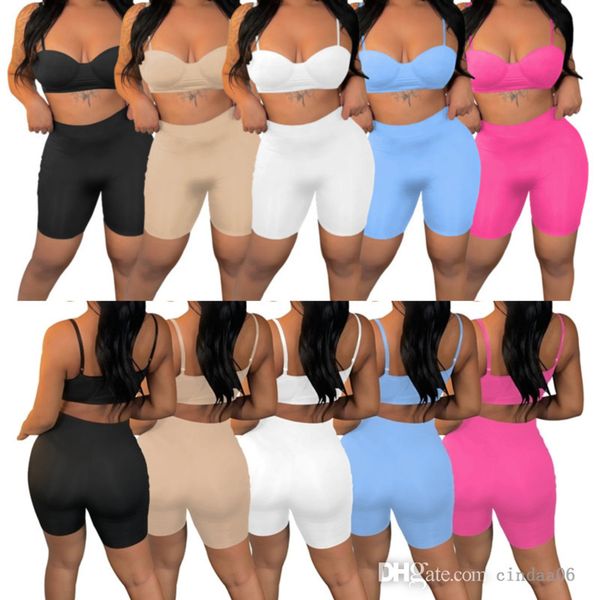 

womens 2022 designer summer tracksuits suspender shorts two piece set sports suit clothing, Gray