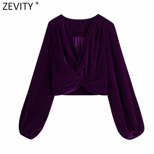 

women fashion v neck knotted short velvet smock blouse office ladies side zipper kimono shirt chic blusas ls7419 210420, White