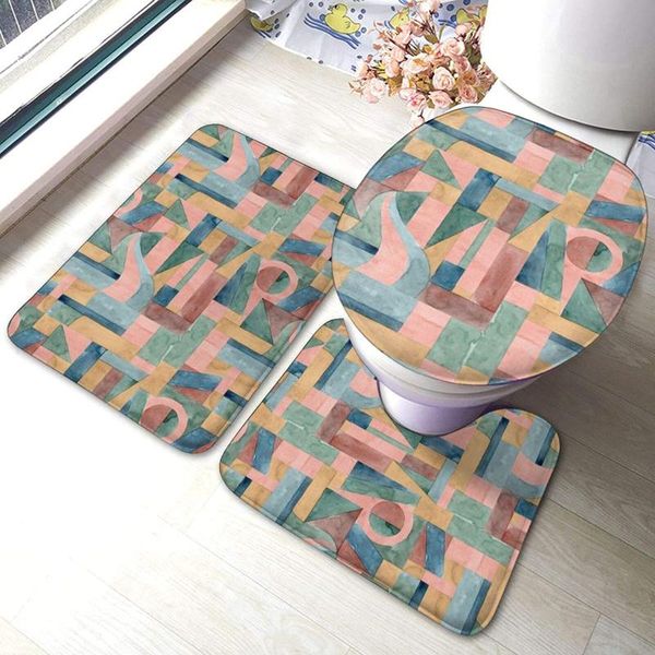 

bath mats art deco warming glow bathroom mat sets 3 piece set rugs memory foam toilet seat cover lid