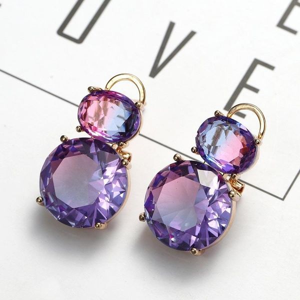 

dangle & chandelier korea fashion oval ear buckle crystal inlaid earrings for women 2021 stud with stone cute accessories, Silver