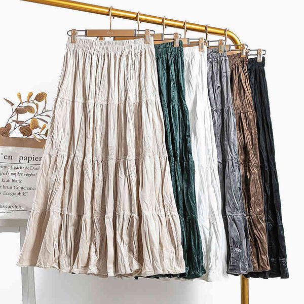 

skirts skirts winter thick veet crepe a-line cakee maxi green blue elegant pleuche pleated ankle long s ipnf, Black