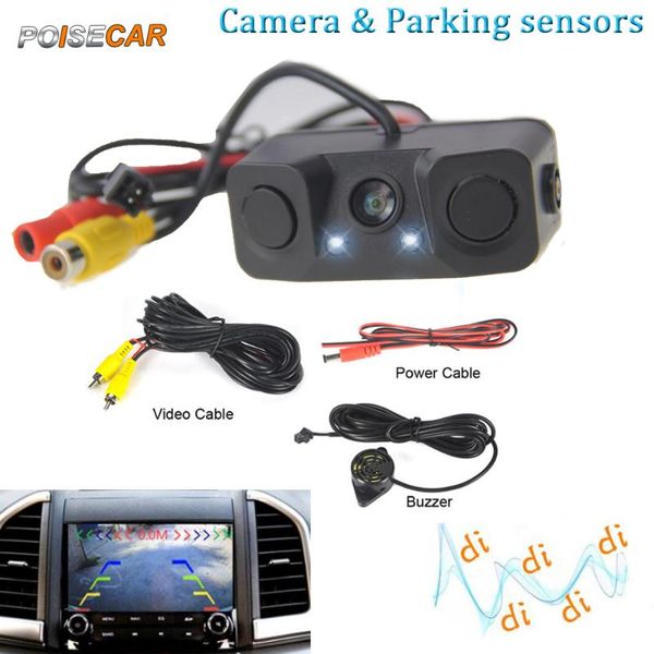 

car rear view cameras& parking sensors poisecar 3 in1 reversing radar sensor rearview backup universal camera license plate holder vision ni
