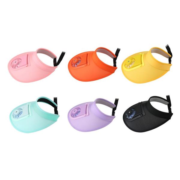 

wide brim hats kid summer solar fan hat cooling baseball sun visor outdoor for, Blue;gray