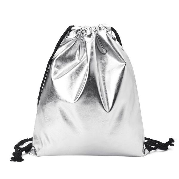 

outdoor bags fashion pu backpack women 2021 leather drawstring school for teenagers sack cinch