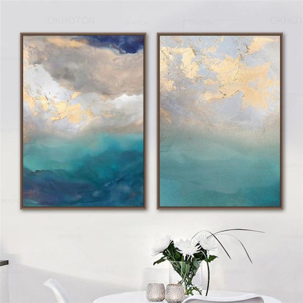 

abstract blue marble wall art canvas painting nordic pictures for living room decor posters and prints unframed paintings