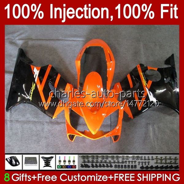 Fairings de molde de injeção para Honda CBR600F4 CBR 600 Black Orange F4 FS CC 600F4 99 00 Bodywork 54No.52 CBR600 F4 CBR600FS 1999 2000 600cc 1999-2000 OEM Kit de corpo 100%