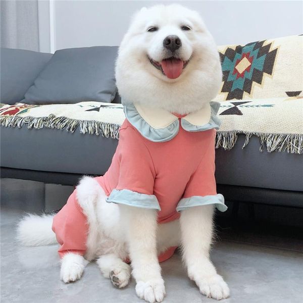 

fashion giant dogs jumpsuit clothes poodle samoyed dog apparel
