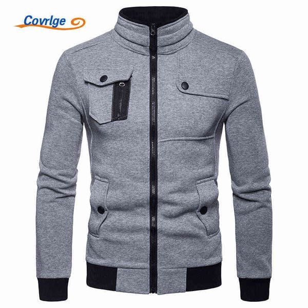 Covrlge Primavera Outono Hoodies Homens Moletons Casuais Estilo Britânico Estilo Zipped Carrinho Homens Hip Hop Hop Hopie Tamanho MWW133 211217