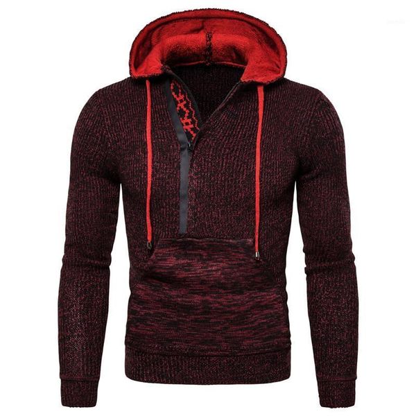 

men's sweaters men's sweater pullover diagonal zipper hooded sweatercoat youth slim fashion casual clothes winter warm european si, White;black