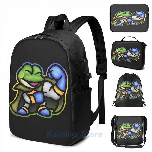 

backpack funny graphic print frog wins usb charge men school bags women bag travel laptop
