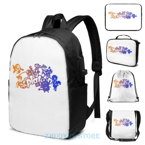 

backpack funny graphic print (2) usb charge men school bags women bag travel laptop