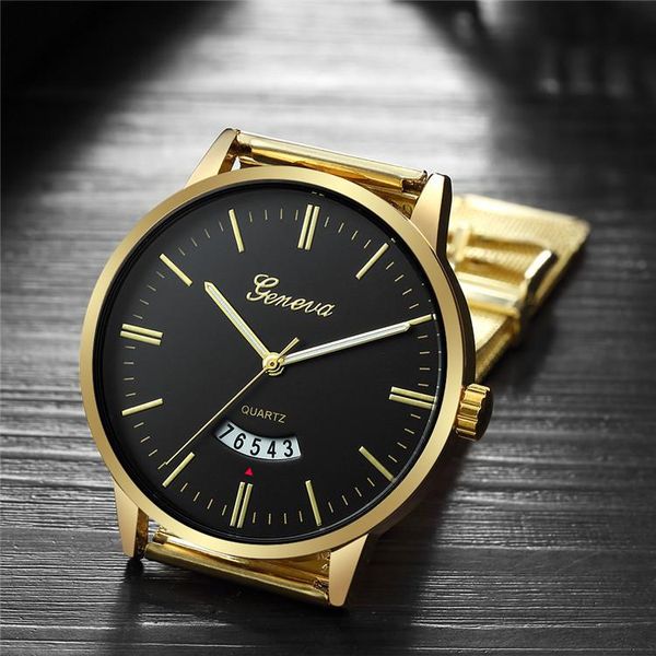 

wristwatches brand geneva men's watch ultra thin stainless steel clock male blue glass sport men wrist relogio masculino, Slivery;brown