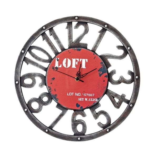 

american country retro wall clock nostalgic pendant wooden hollow digital home decoration accessories watch clocks