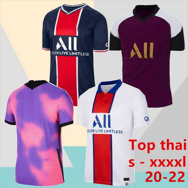 

20/21 3xl 4xl neymar jr kean soccer jersey fan 2021 paris home verratti cavani mbappe shirt di maria draxler away football uniforms, Black