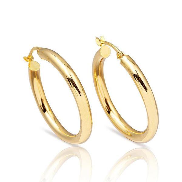

hoop & huggie italian 14 sterling gold earrings, Golden;silver