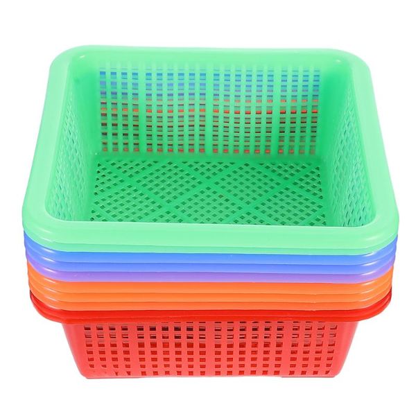 

storage baskets 10pcs square fruit household basket (mixed color)