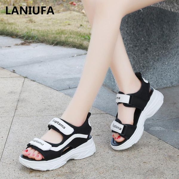 

flats sandals women 2021 breathable mesh comfort ladies walking shoes summer platform mujer #971, Black