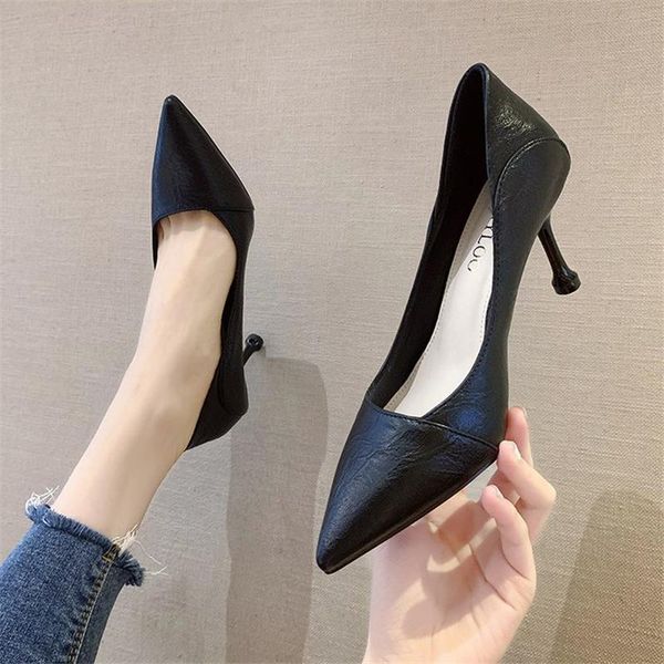 

dress shoes women's 2021 summer stiletto pumps high-heeled office work, Black