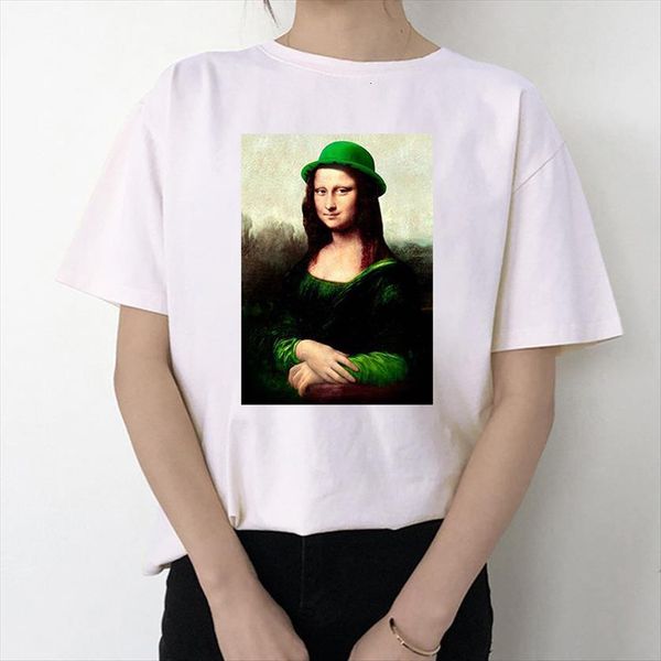 

summer mona lisa printed tee womens t shirt clothing funny white tees