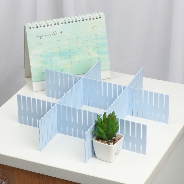 

4pcs adjustable diy plastic drawer grid separator board divider partition storage organizer underwear socks makeup clapboard hooks & rails