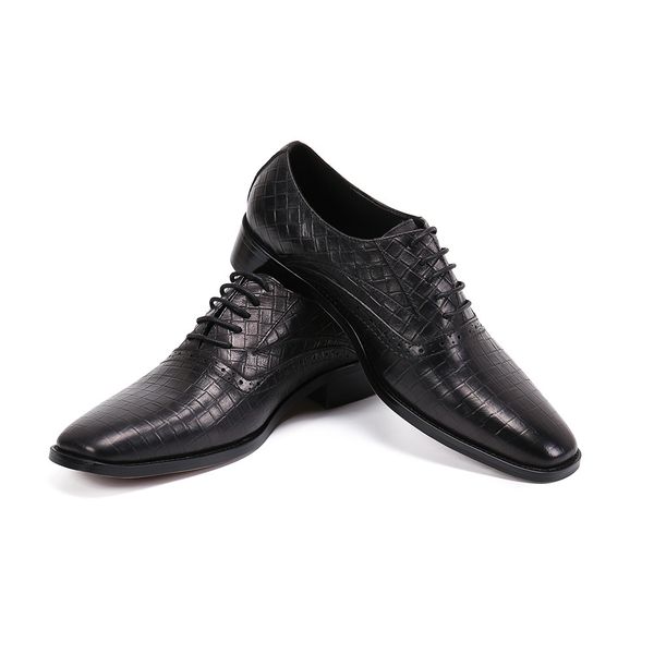 

summer men's shoes busins drs leather british fashion pointed lace up, Black