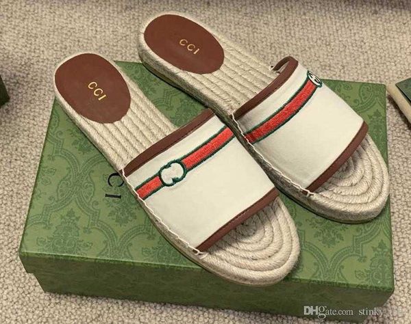 

womens shoe designer decorative straw - woven style fisherman slippers espadrilles shoes canvas material size 35-45 fashion 2 1i4x zmm, Black