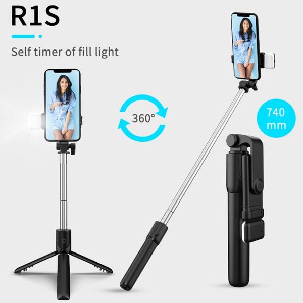 

phone selfie stick tripod extendable bluetooth monopod with fill light monopods
