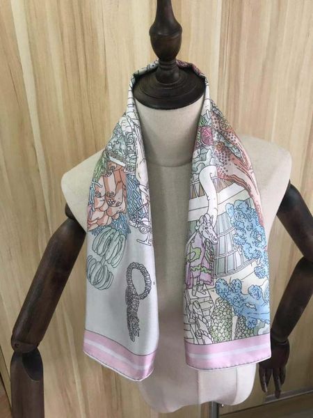 

arrival winter spring classic pink 100% pure silk scarf twill hand made roll 90*90 cm shawl wrap for women lady scarves, Blue;gray