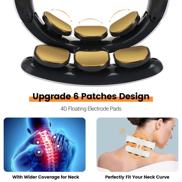 

15 levels tens ems unit neck pulse massager micro-current body massage compress vertebra physiotherapy pain relief upgrade perfections