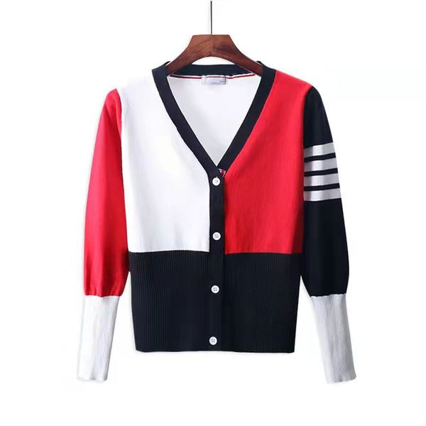 

20sswomen's cardigan designer sweater casual knit shirt letter printing v-neck autumn and winter fashion ladies sweater's collar l, White;black