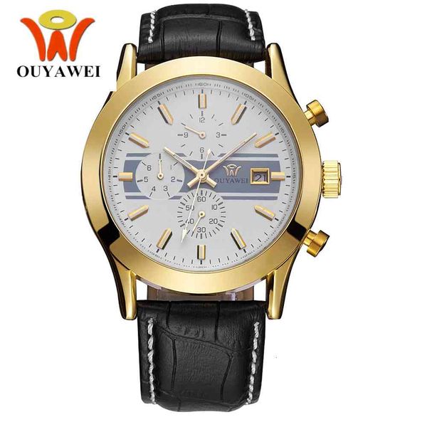 

luxury brand automatic mechanical clock fashion gold, Slivery;brown