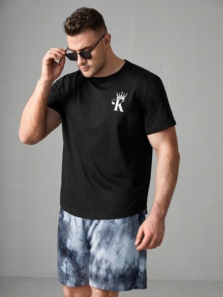 

men crown & letter graphic tee z2je#, White;black