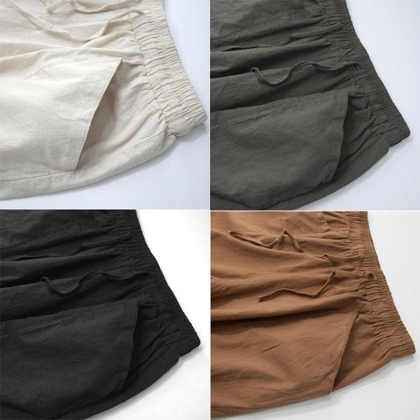 

men's pants women's cotton and linen wide-leg baggy harem men cargo mens fashion sweatpants women, Black