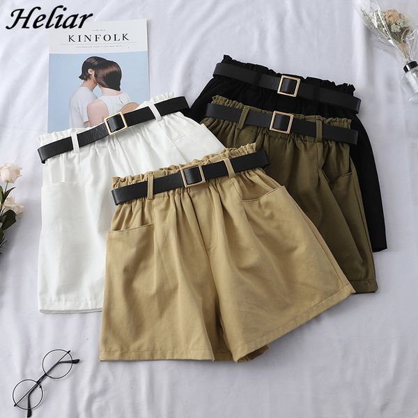 

spring women high waist shorts casual western style straight outwear suit summer jean 210518, White;black