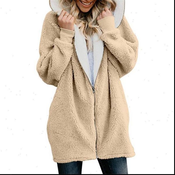 

russian womens sweater women sweaters coat solid color autumn winter fashion wool fleece zipper cardigan warm plush, White;black
