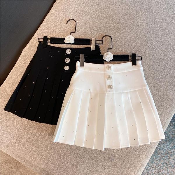 

skirts 2021 spring design sense high waist slimming diamond pleated suit skirt 0128, Black