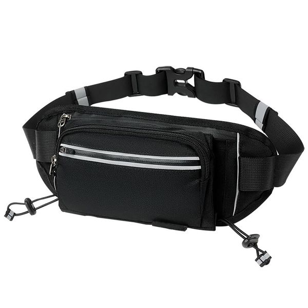 

outdoor bags women men water bottle holder waterproof portable zipper closure 3 pockets sports running waist belt adjustable strap