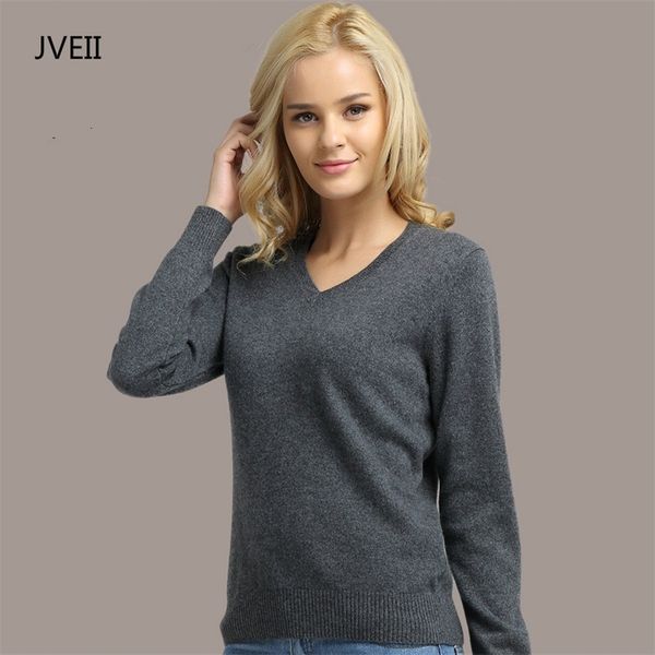 

jveii women sweater knitted woman long sleeve v-neck cashmere sweater and pullover female autumn winter slim jumpers casual 210811, White;black