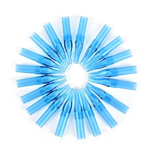

10pcs disposable 3/5/7/9r blue mixed sterile tattoo machine gun nozzle tips needle tube for needle ink cup grip kits