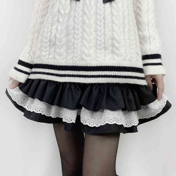 

skirts japanese harajuku style girls cute black white high waist pleated sweet lolita cake mini skirt cosplay costume jk fft9