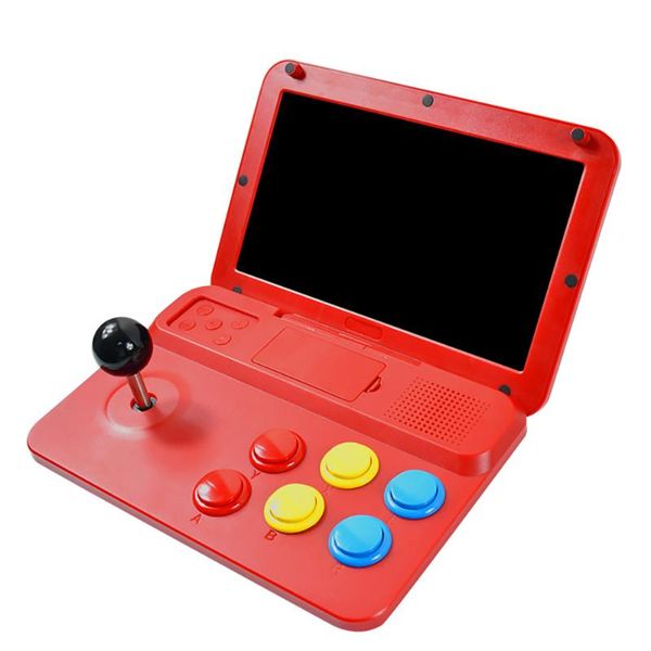 

portable game players powkiddy a13 retro arcade 10-inch high-definition large-screen console folding flip rk3128 chip children's gift