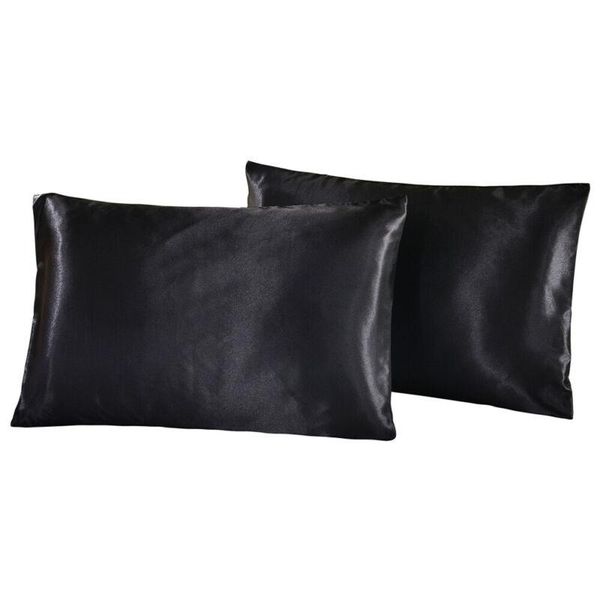 

pillow case 2pcs queen satin silk pillowcase cushion cover home bedding smooth /by