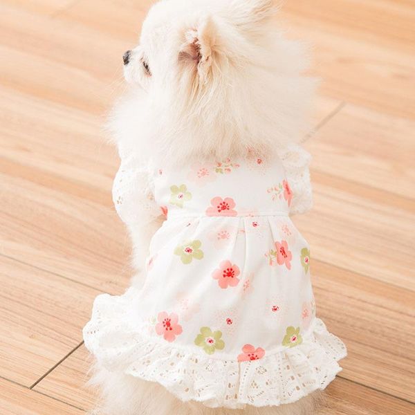 

dog apparel summer skirt est white color floral printed breathable two-legged dresses pet clothes price