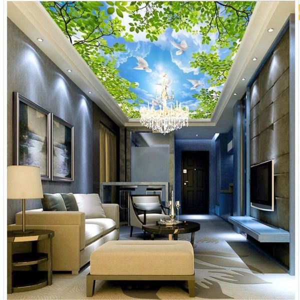 

custom 3d ceiling murals wallpaper landscape for living room wallpapers